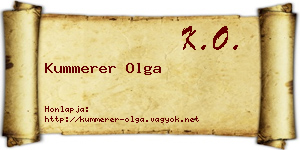 Kummerer Olga névjegykártya